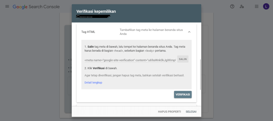 Beecreative Google Webmaster Tools Verifikasi Kepemilikan Website