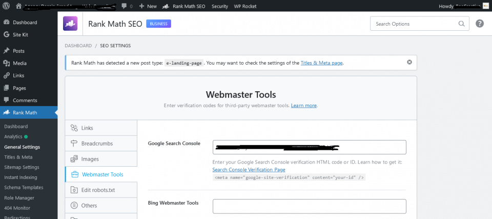 Beecreative Google Webmaster Tools Verifikasi Website Wordpress Rankmath