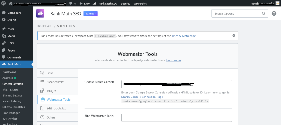 Beecreative Google Webmaster Tools Verifikasi Website Wordpress Rankmath